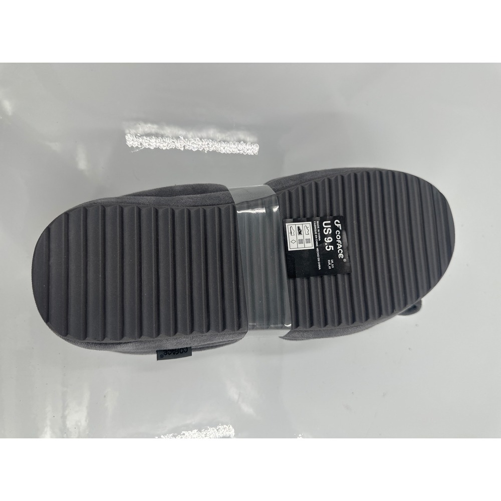 Coface Mens Gray Memory Foam Slippers Comfort Indoor Outdoor Clog Shoes Size 9.5